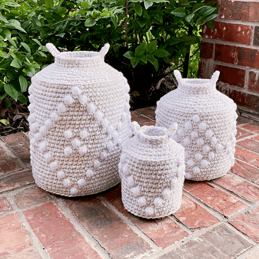Decorative Bobble Basket Set | Crochet Pattern
