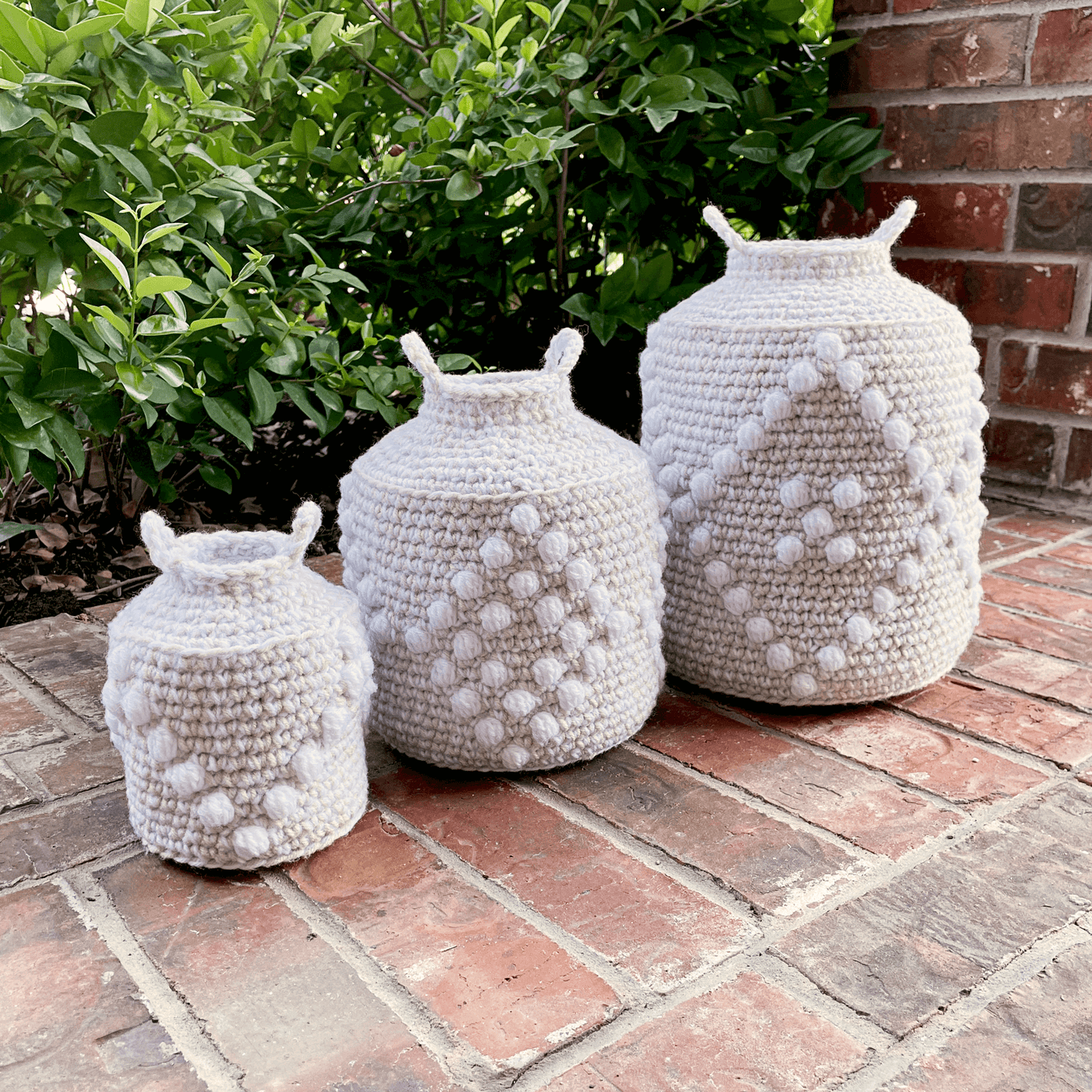 Decorative Bobble Basket Set | Crochet Pattern