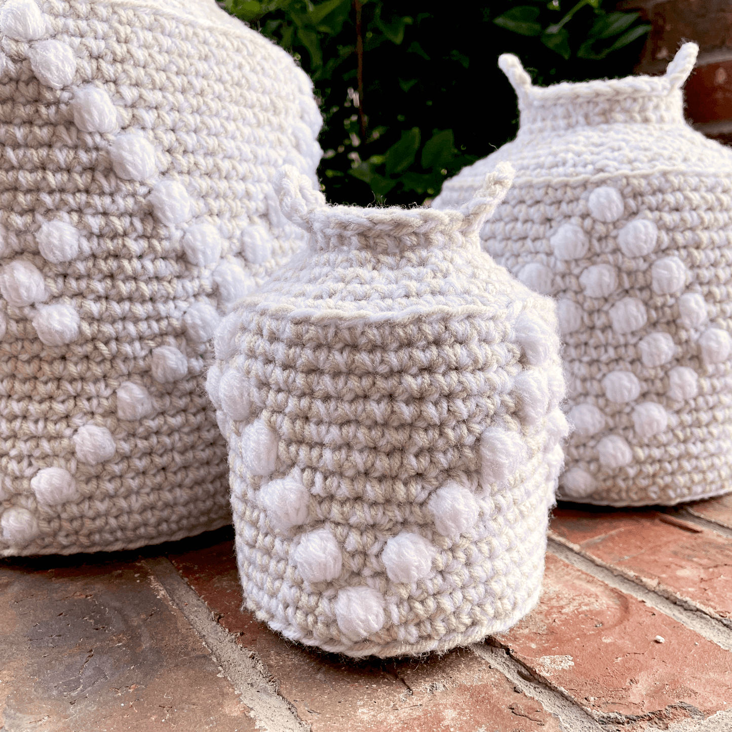 Decorative Bobble Basket Set | Crochet Pattern