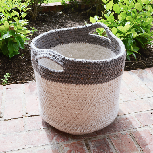 Woven Basket with Handles | Crochet Pattern