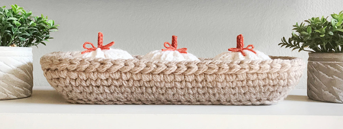 Dough Bowl with Pumpkins | Crochet Pattern