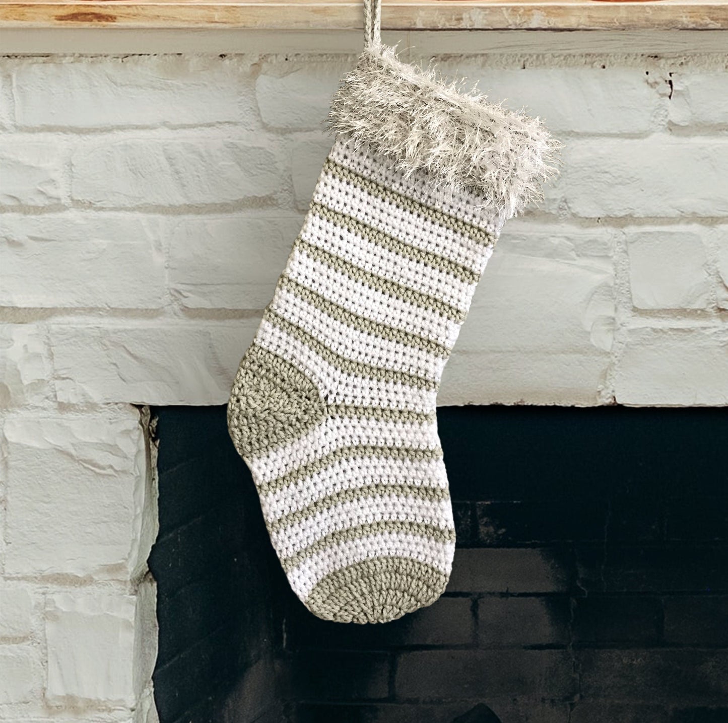 Striped Christmas Stocking Crochet Pattern Little Light Design Co.